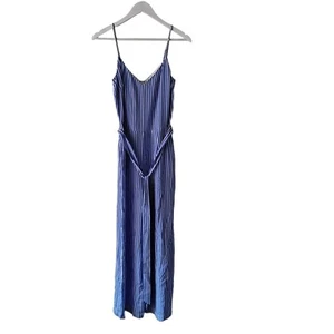 Neu mit Etikett L'Agence Jaelyn Overall Seide Camisole weites Bein blau weiß gestreift Größe 2 - Bild 1 von 8