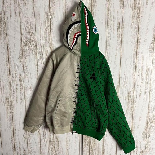 Felpa con cappuccio Supreme Bape Shark Alligator UOMO usata in ottime condizioni taglia JP