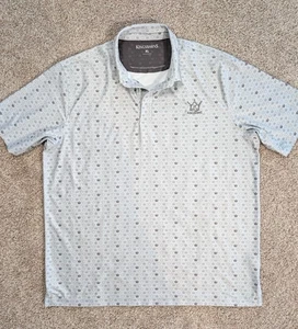 Kingsbarns Golf Polo Shirt All Over Logo Men’s XL Gray Lightweight Scotland - Picture 1 of 10
