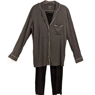 Alfani Women's Pajamas Gray Top with Black Pants 2 Pc PJ Set Size M NWT - Image 1 of 4