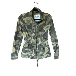 Hollister Camo Utility Jacket XS Women's Zip Up Military Grunge Y2K Style - Picture 1 of 8