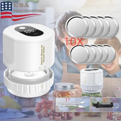 Mason Genie Vacuum Sealer 80kPa Mason Jar Vacuum Sealer USB Charge Electric NEW - Image 1 of 4