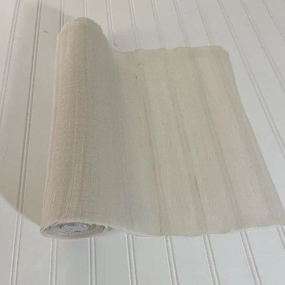 Raw SILK Ivory FABRIC 6 Yards x 14 Inches Wide or 216 Inches x 14 Wide - Image 1 of 4