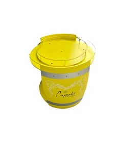 HTF Cupcake Vineyards Wine Barrel Display with Yellow Logo Cool Piece of Winery - Picture 1 of 19