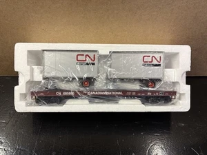 MTH PREMIER CN CANADIAN NATIONAL FLAT CAR W/ (2) 20’ TRAILERS O SCALE 20-95166 - Picture 1 of 3