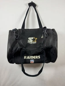 Vintage 90s Los Angeles Oakland Las Vegas Raiders NFL Starter Black Duffle Bag - Picture 1 of 7