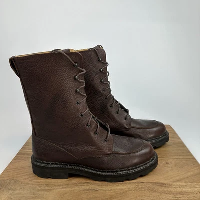 Womens Cole Haan Wilton Vintage Brown Grain Leather Lace Up Combat Boots Size 9 - Image 1 of 4