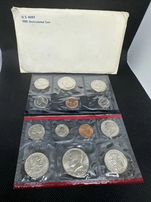 1981 U.S. Mint Uncirculated Coin Set – Complete P & D Mint Set - Image 1 of 2