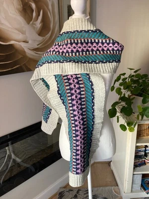 American Eagle Outfitters Wool Scarf Womens Fair Isle Long Rectangle Warm Wrap - Image 1 of 4