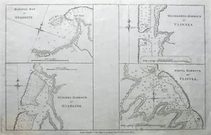 TAHITÍ, PACÍFICO, BAHÍA DE MATAVIA, HUAHINE, RAIATIA Capitán Cook, mapa antiguo Hogg c1780 - Imagen 1 de 1