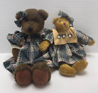 Lot of 2 Bears in Plaid Dresses-One Boyds Bears & One Other