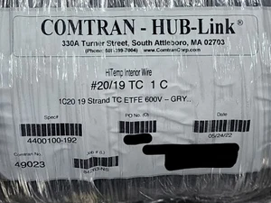 COMTRAN 49023 #20awg HUB-Link High-Temperature ETFE Transit Wire 600V Gray /50ft - Picture 1 of 6