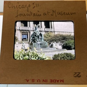1960 Art Institute Of Chicago Fountain Original Vintage 35mm Slide A - Picture 1 of 3