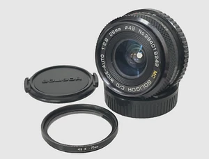 Vtg 70s/80s SOLIGOR PK PENTAX 28mm 2.8 WIDE ANGLE MC C/D LENS+CAPS JAPAN - Picture 1 of 8