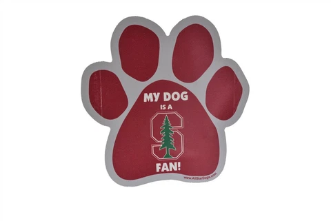 Stanford University Paw Magnet My Dog Is A Stanford Fan 5.5" Cover