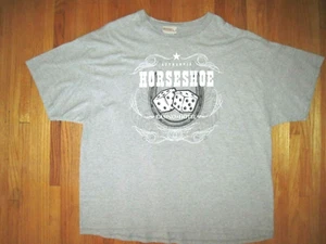 Vintage Las Vegas Binion's Horseshoe Casino Logo Gray T-Shirt Size 3XL New - Picture 1 of 5