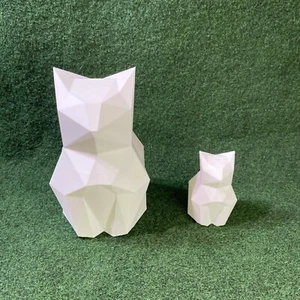 Zwei 3D-gedruckte geometrische Katze gebraucht 7,5 Zoll 3,8 Zoll - Bild 1 von 13