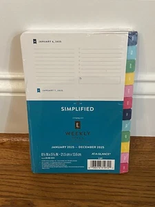2025 Weekly Planner Refill AT-A-GLANCE Size 4 Emily Ley Colorful Tab Simplified - Picture 1 of 2