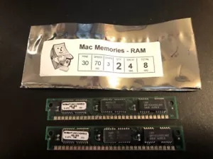 2x 4MB 30-Pin 3-Chip Parity 70ns 4Mx9 LC CC FPM Memory 8MB Apple Mac LC RAM - Picture 1 of 3