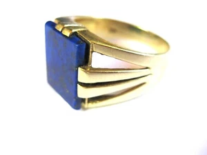 Sello Anillo Oro 585 Con Lapislazuli, 7,22G - Imagen 1 de 3