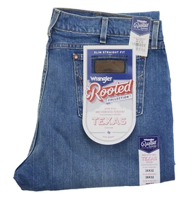 Wrangler Made in USA Jeans Texas Cotton Slim Straight Men's Size W38 L32 12oz - Picture 1 of 19