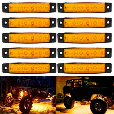 10X luzes âmbar LED rocha para caminhão JEEP offroad UTV ATV luz de neblina sob a carroceria EUA - Imagem 1 de 4