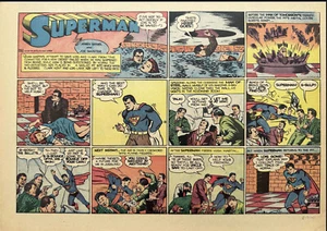SUPERMAN Sunday Page #96 - Superman Panels - Aug 31, 1941 - RARE - Picture 1 of 6