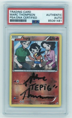 PSA Signed Marc Thompson Pokemon Legendary Treasures Tepig 25/113 - Image 1 of 2