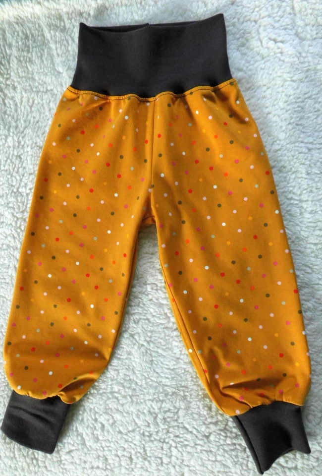 Hose ♥ Pumphose ♥ Mitwachshose ♥  Punkte  ♥ Senfgelb - Braun ♥  handmade - Bild 1 von 1