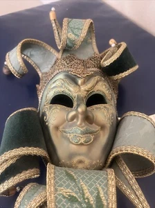 Authentic Venetian Masquerade Green Mask Italy High Quality Free Shipping - Picture 1 of 8