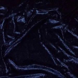 Navy Blue Premium Crushed Velvet Fabric Craft Dress Stretch Material 150cm 59"  - Picture 1 of 1