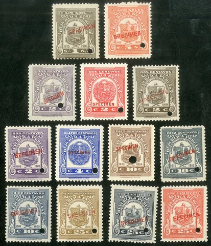 Colombia Stamps MNH XF Lot of 13 Specimens Cover