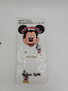 Vintage One Size Fits All Adult Teen Girls Mickey Mouse Fashion Tights White  - Picture 1 of 7