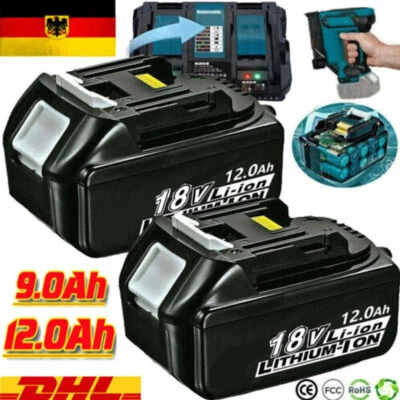 MARKENLOS 2x batteria 18V 9Ah 12Ah per Makita BL1850 BL1830 LXT BL1860 led/caricabatterie