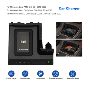 Chargeur Voiture Sans Fil Charge Téléphone pour Mercedes Benz C W205/Classe GLC/AMG C43 C63 - Photo 1 sur 10