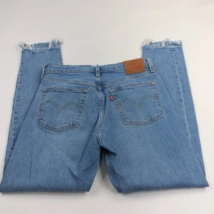 Levi's Wedgie Raw Hem Button Fly Premium Cut Off Fray Jeans 28 (28W 29L) EUC - Picture 1 of 8