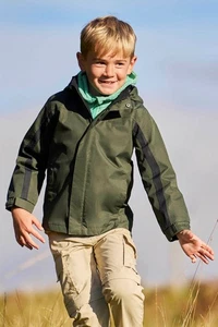 Mountain Warehouse Samson Kids Waterproof Jacket Unisex Taped Seams Rain Coat - Picture 1 of 26