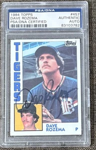 Tarjeta Dave Rozema 1984 Topps de béisbol autografiada #457 PSA/ADN auténtica automática - Imagen 1 de 2
