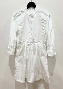 CHLOE White Cotton-Poplin Lace Trim Ruffle Bib Shirt Dress SizeFR36 - Picture 1 of 15