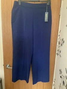 Ruth Langsford Wide Leg Trouser Size 14 Petite In Navy - Picture 1 of 5