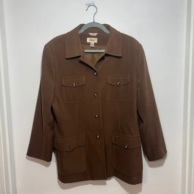 Chaqueta utilitaria elástica marrón Talbots para mujer talla 14 Foto 1 de 4