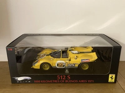FERRARI 512 S #20 Buenos Aires 1971 Scala 1:18 ELITE HOT WHEELS T6929 BOXED - Immagine 1 di 4