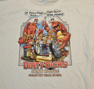 Dirty Dick's Crab House "Pinch Tails Suck Heads" Panama City Beach FL T-Shirt 3X - Picture 1 of 5