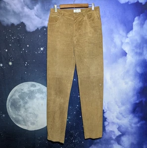 Hugo Buscati Collection braune Wildlederhose gerades Bein Größe 12 - Bild 1 von 10