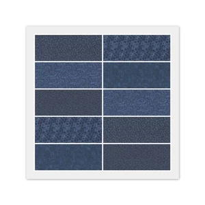 Lote de 10 cuartos de grasa, colores AZUL MARINO, 5 impresiones 2 cada uno, paquete de tela de algodón - Imagen 1 de 6