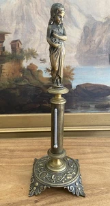 Figura de una niña del siglo XIX TERMÓMETRO DE ESCRITORIO bronce/latón antiguo - Imagen 1 de 12
