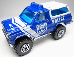 1998 MATCHBOX 4X4 CHEVY BLAZER UNIT 14 BLUE 1:56 DIECAST 3" POLICE TRUCK W WHITE - Picture 1 of 6
