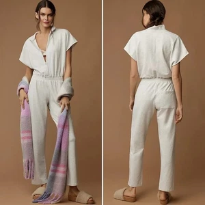 Anthropologie NWT Sundays Derby Jumpsuit XS Light Heather Gray athleisure lounge - Picture 1 of 15