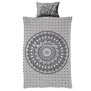 Schwarz Bettwäsche Set Single Quilt Bettbezug Hippie Zigeuner Elefant Bettbezug - Bild 1 von 4
