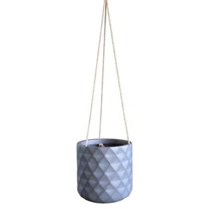 2-In-1 Table Indoor Round Plant Pot IDEALIST Diamond Style Hanging Planter - Picture 1 of 14